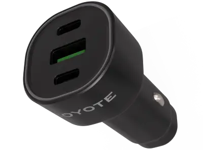 Chargeur allume-cigare 3 ports (2x USB-C + 1x USB-A)